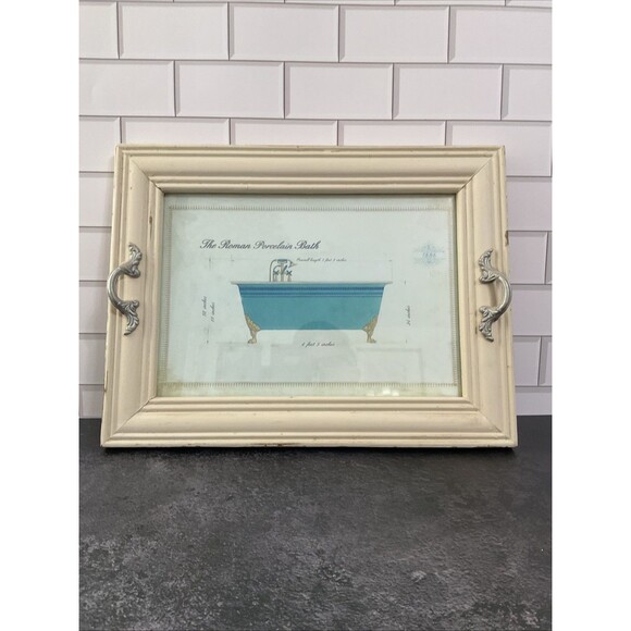The Unbranded Brand Other - Bathroom Decoration Framed Roman Porcelain Design Bathtub.16” x 12.25”